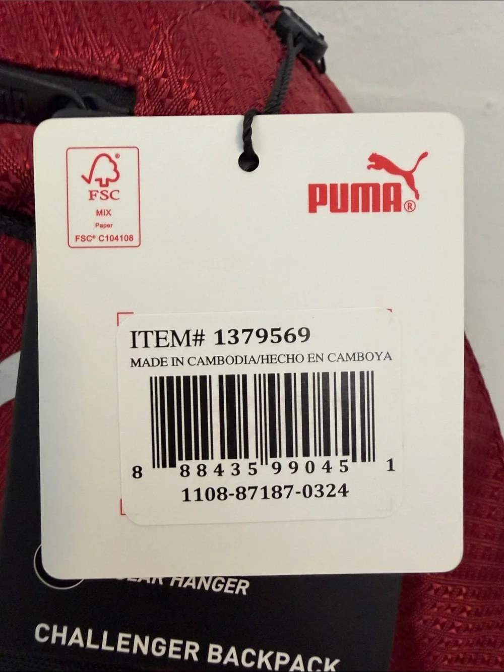 PUMA Red & Black Active Backpack